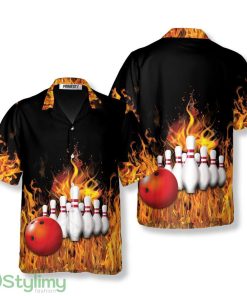 Bowling Flame Ball And Pins Bowling Hawaiian Shirt Product Photo 1