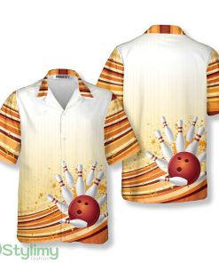 Bowling Strike and Strip Lines Pattern Bowling Hawaiian Shirt Product Photo 1