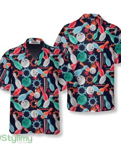 Bowling Strike Watercolor Seamless Pattern Bowling Hawaiian Shirt Product Photo 1
