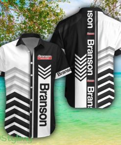 Branson White Hawaiian Shirt Shorts Sleeve Beach Shirt Custom Name Product Photo 1