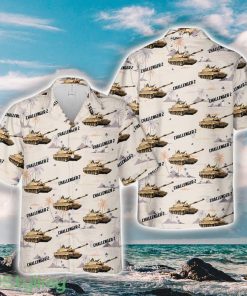 British Army Royal Scots Dragoon Guards (Squadron D) Challenger 2 Tank Aloha Short Sleeve 3D Printed Hawaiian Shirt For Men And Women Product Photo 1
