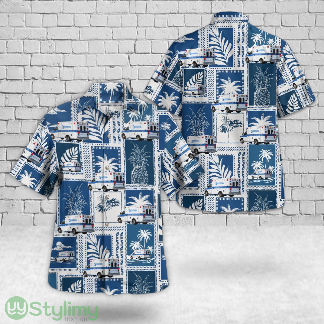 Brooklyn, Ohio, Donald Martens & Sons Ambulance Service Hawaiian Shirt 1 Brooklyn, Ohio, Donald Martens & Sons Ambulance Service Hawaiian Shirt Product Photo 1
