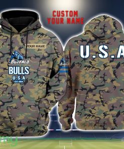 Buffalo Bulls 3D Printing Army Camo Pattern Unisex Hoodies Custom Name For Fans Product Photo 1
