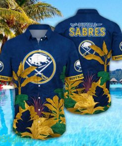 Buffalo Sabres NHL Tropical Leaves Pattern Hawaiian Shirt For Fans Product Photo 1