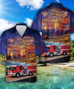 Carmel-by-the-Sea, California, Cal FireCarmel Highlands Fire Protection District, 4th Of July Hawaiian Shirt Product Photo 1