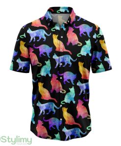Cat Colorful Hawaiian Shirt All Over Printed Beach Shirt Product Photo 1
