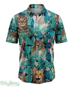 Cat Tropical Hawaiian Shirt All Over Printed Beach Shirt Product Photo 1