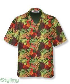 Chicken Rooster Rowan Berries Pattern Chicken Shirts Chicken Hawaiian Shirt Product Photo 1