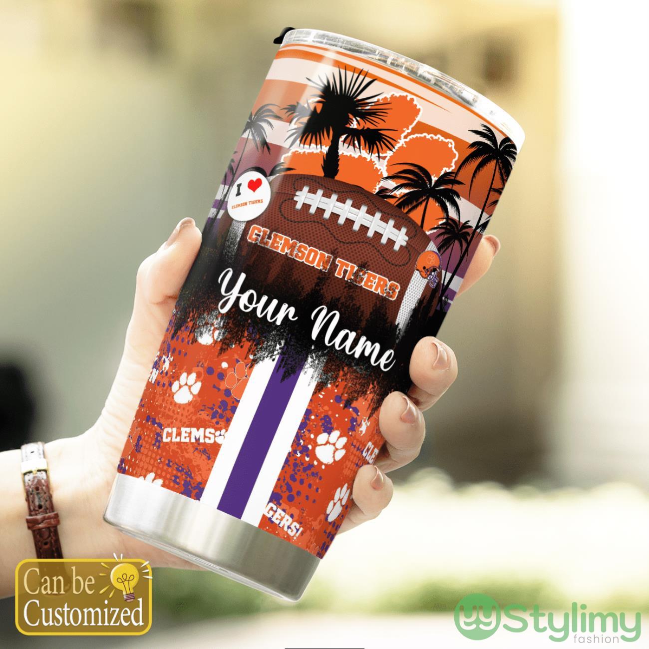 Clemson Tigers Tropical Personalized Name 3D Tumbler Summer Gift For Fans 3 Clemson Tigers Tropical Personalized Name 3D Tumbler Summer Gift For Fans Product Photo 3