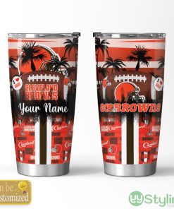 Cleveland Browns Tropical Personalized Name 3D Tumbler Summer Gift For Fans Product Photo 1