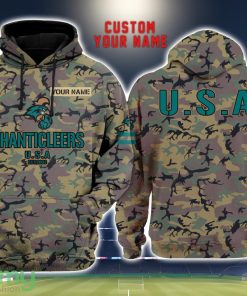 Coastal Carolina Chanticleers 3D Printing Army Camo Pattern Unisex Hoodies Custom Name For Fans Product Photo 1