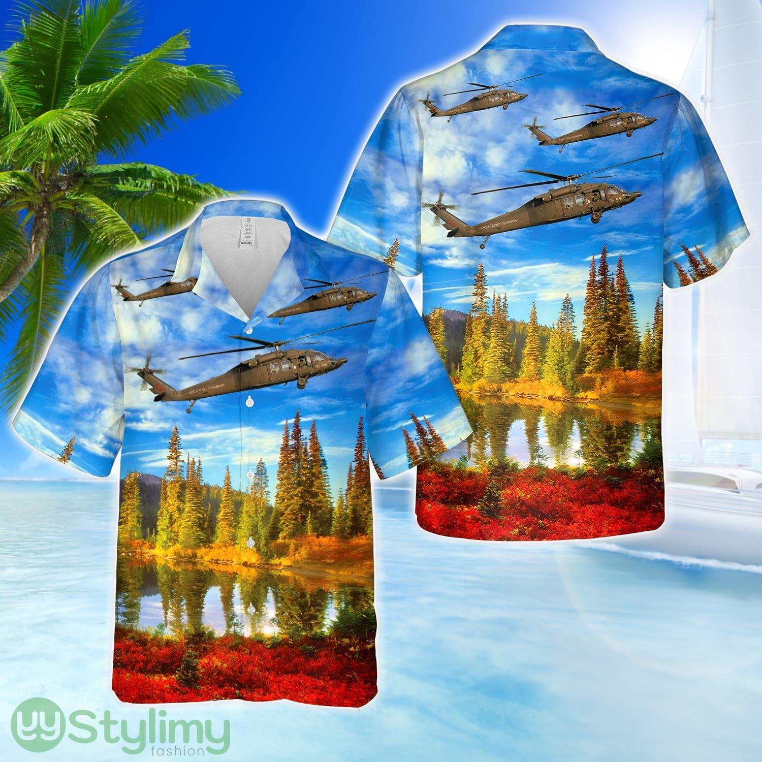 Colombian Air Force Sikorsky UH-60L Blackhawk Summer Shirt 3D Hawaiian Shirt 2 Colombian Air Force Sikorsky UH-60L Blackhawk Summer Shirt 3D Hawaiian Shirt Product Photo 1