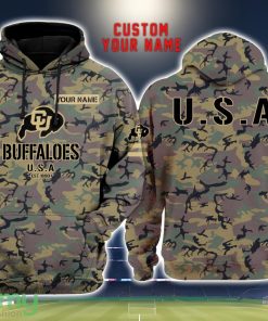 Colorado Buffaloes 3D Printing Army Camo Pattern Unisex Hoodies Custom Name For Fans Product Photo 1