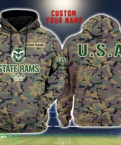 Colorado State Rams 3D Printing Army Camo Pattern Unisex Hoodies Custom Name For Fans Product Photo 1