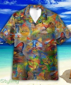 Colorful Cats Unisex Short Sleeve Shirts Hawaiian Shirt For Men Women Product Photo 1