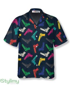 Colorful Gun Pistols Seamless Pattern Gun Shirts Gun Hawaiian Shirt Product Photo 1