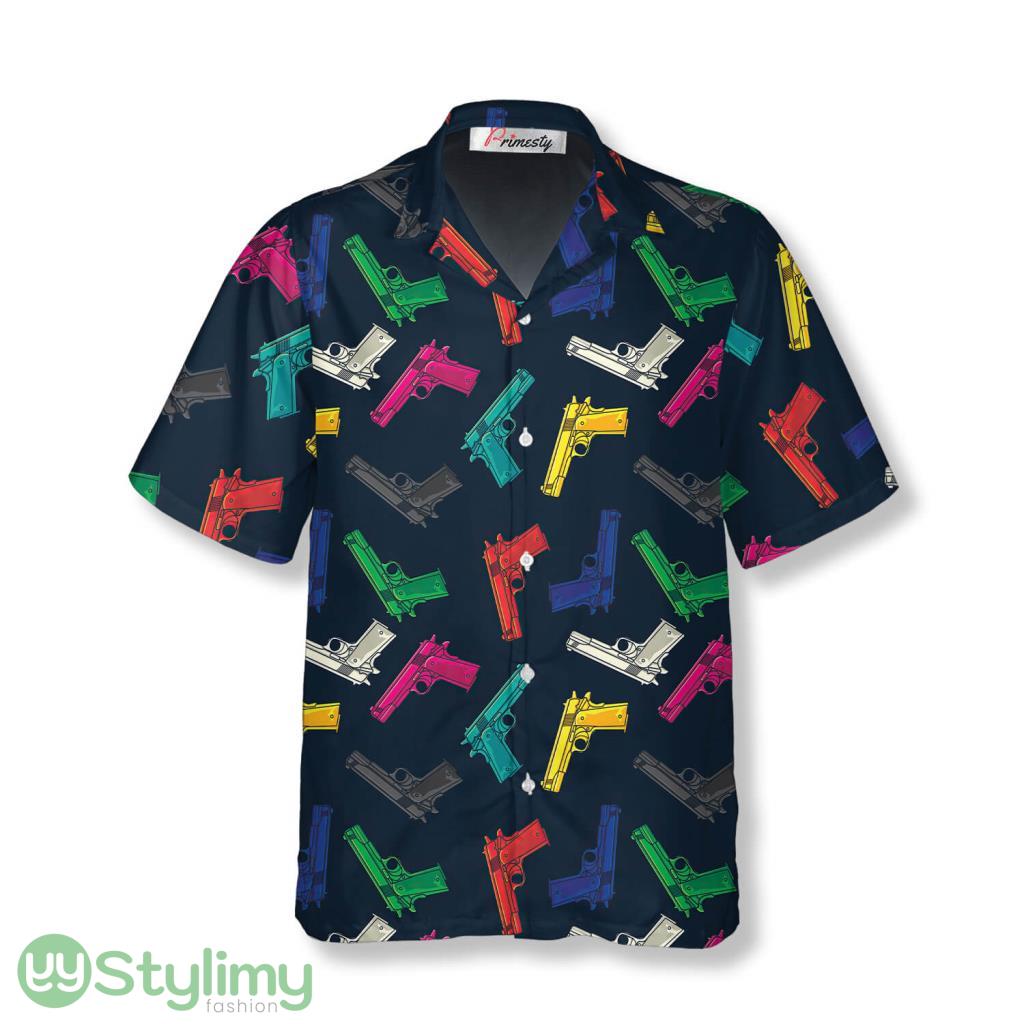 Colorful Gun Pistols Seamless Pattern Gun Shirts Gun Hawaiian Shirt 2 Colorful Gun Pistols Seamless Pattern Gun Shirts Gun Hawaiian Shirt Product Photo 1