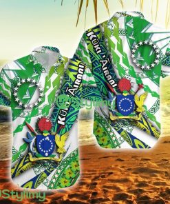 Cook Islands Artsy Style White Cook Islands Button Down Hawaiian Shirt Trending Summer Product Photo 1