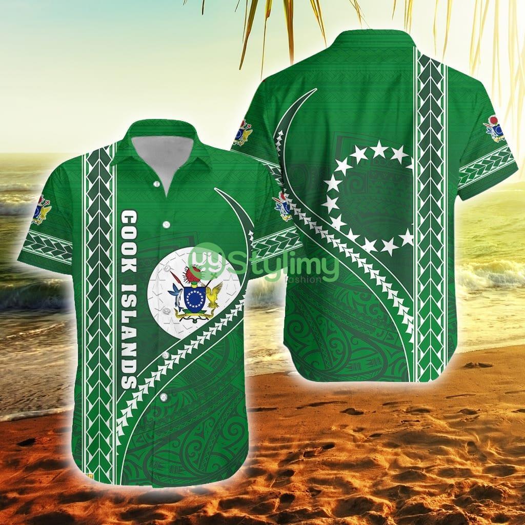 Cook Islands Rugby Simple Style Green Cook Islands Button Down Hawaiian Shirt Trending Summer 2 Cook Islands Rugby Simple Style Green Cook Islands Button Down Hawaiian Shirt Trending Summer Product Photo 1