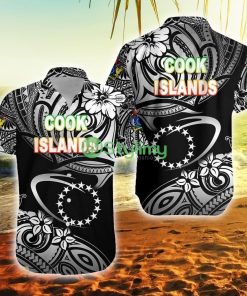 Cook Islands Rugby Unique Vibes Black Cook Islands Button Down Hawaiian Shirt Trending Summer Product Photo 1