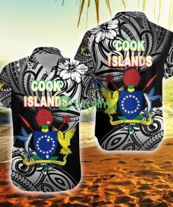 Cook Islands Rugby Unique Vibes Coat Of Arms Black Cook Islands Button Down Hawaiian Shirt Trending Summer Product Photo 1