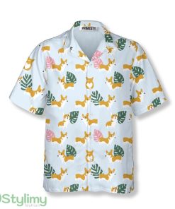 Corgi Tropical Leaves Pattern Corgi Hawaiian Shirt Product Photo 1