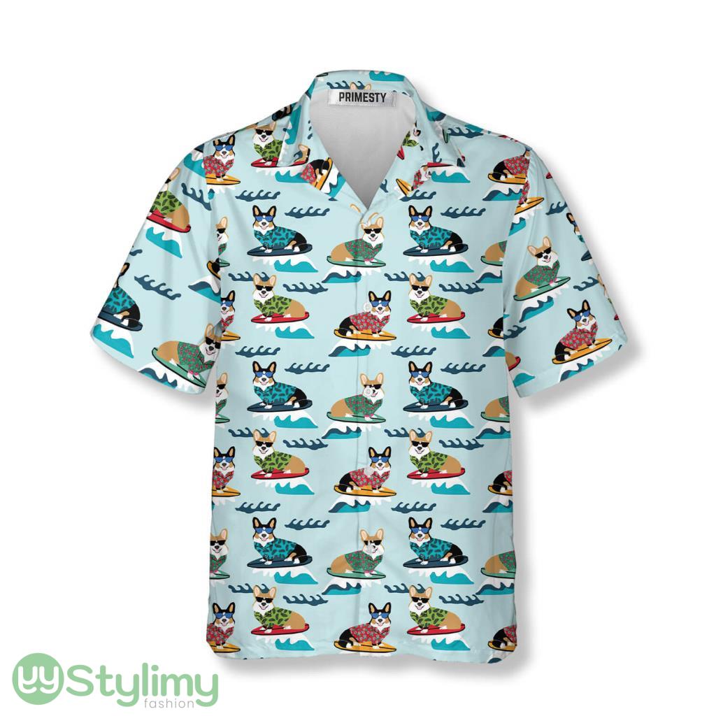 Corgies Surfing Tropical Summer Corgi Hawaiian Shirt 2 Corgies Surfing Tropical Summer Corgi Hawaiian Shirt Product Photo 1