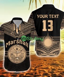 Custom Name And Number Marshall Islands Best Tattoo Version Golden Marshall Islands Button Down Hawaiian Shirt Trending Summer Product Photo 1