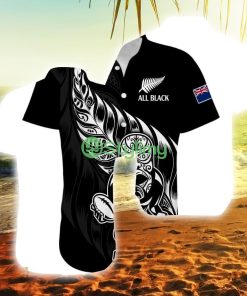 Custom Name And Number New Zealand All Black Rugby New Zealand Button Down Hawaiian Shirt Trending Summer Product Photo 1