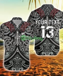 Custom Name And Number New Zealand Silver Fern Rugby All Black Nz Maori Pattern New Zealand Button Down Hawaiian Shirt Trending Summer Product Photo 1