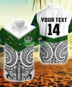Custom Name And Number New Zealand Silver Fern Rugby Maori Pacific New Zealand Button Down Hawaiian Shirt Trending Summer Product Photo 1