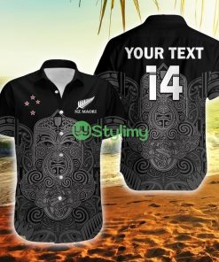 Custom Name And Number New Zealand Tiki Rugby Nz Maori Koru Pattern Ver.01 New Zealand Button Down Hawaiian Shirt Trending Summer Product Photo 1
