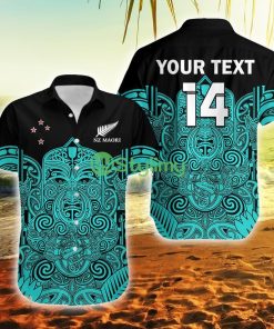 Custom Name And Number New Zealand Tiki Rugby Nz Maori Koru Pattern Ver.02 New Zealand Button Down Hawaiian Shirt Trending Summer Product Photo 1