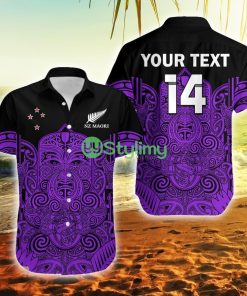Custom Name And Number New Zealand Tiki Rugby Nz Maori Koru Pattern Ver.04 New Zealand Button Down Hawaiian Shirt Trending Summer Product Photo 1