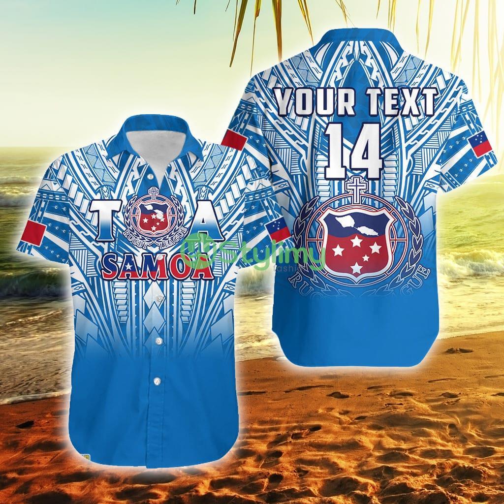 Custom Name And Number Samoa Rugby Samoa Personalise Toa Samoa Polynesian Pacific Blue Version Samoa Button Down Hawaiian Shirt Trending Summer 2 Custom Name And Number Samoa Rugby Samoa Personalise Toa Samoa Polynesian Pacific Blue Version Samoa Button Down Hawaiian Shirt Trending Summer Product Photo 1