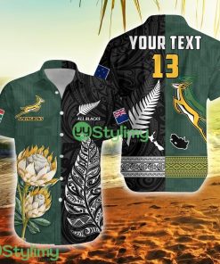 Custom Name And Number South Africa Protea And New Zealand Fern Rugby Go Springboks Vs All Black Product Photo 1