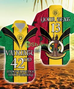 Custom Name And Number Vanuatu 1980 Vanuatuan Independence Day Vanuatu Button Down Hawaiian Shirt Trending Summer Product Photo 1