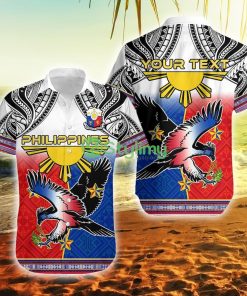 Custom Personalized Philippines Polynesian Filipino Pattern With Eagle Philippines Button Down Hawaiian Shirt Trending Summer Product Photo 1