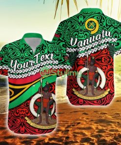 Custom Proud Vanuatu T Shirt Pattern Mix Flag Vanuatu Button Down Hawaiian Shirt Trending Summer Product Photo 1