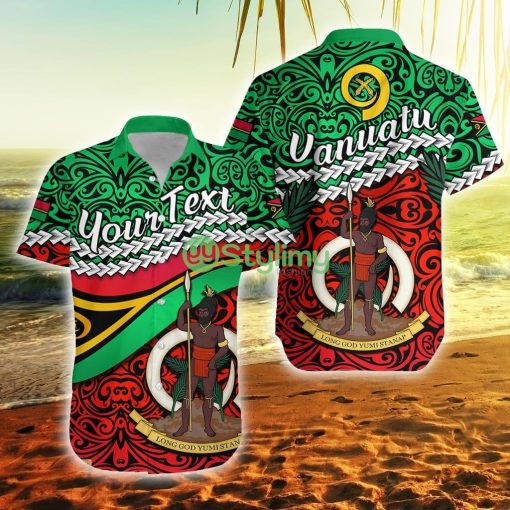 Custom Proud Vanuatu T Shirt Pattern Mix Flag Vanuatu Button Down Hawaiian Shirt Trending Summer Product Photo 1
