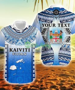 Custom Text And Number Fiji Kaiviti Fijian Special Tapa Pattern Fiji Button Down Hawaiian Shirt Trending Summer Product Photo 1