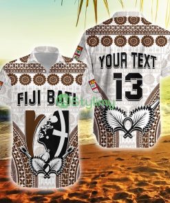 Custom Text And Number Fiji Rugby Bati Proud Tapa Pattern Fiji Button Down Hawaiian Shirt Trending Summer Product Photo 1