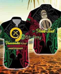 Custom Vanuatu 42nd Independence Anniversary Pride Vanuatu Button Down Hawaiian Shirt Trending Summer Product Photo 1