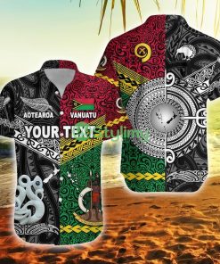 Custom Vanuatu New Zealand Polo Shirt Together Black Vanuatu Button Down Hawaiian Shirt Trending Summer Product Photo 1