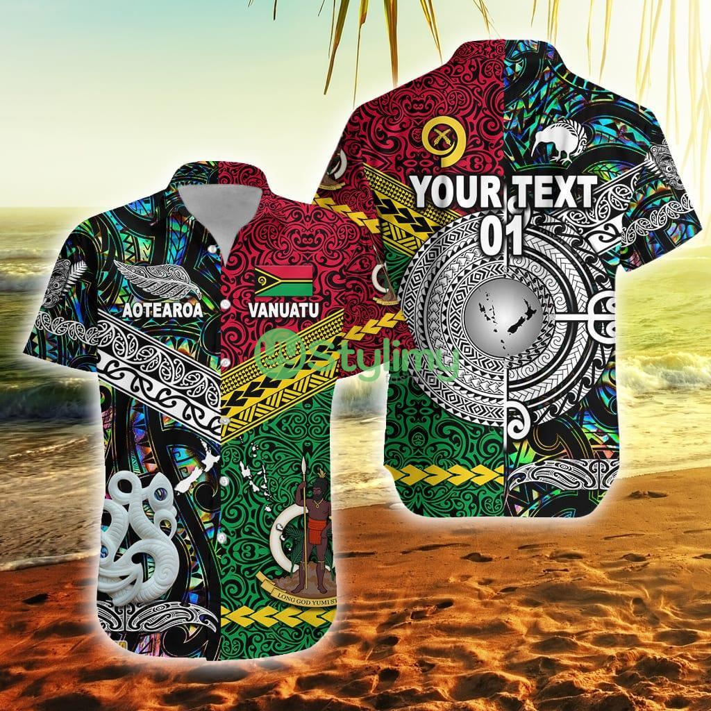 Custom Vanuatu New Zealand Polo Shirt Together Paua Shell, Custom Text And Number Vanuatu Button Down Hawaiian Shirt Trending Summer 2 Custom Vanuatu New Zealand Polo Shirt Together Paua Shell, Custom Text And Number Vanuatu Button Down Hawaiian Shirt Trending Summer Product Photo 1