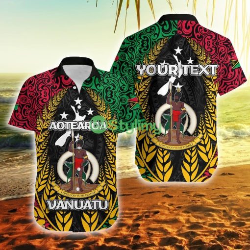 Custom Vanuatu Polo Shirt Mix Maori Aotearoa Vanuatu Button Down Hawaiian Shirt Trending Summer Product Photo 1