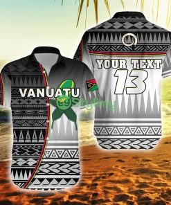 Custom Vanuatu Rugby Hoodie Impressive Version Black Custom Text And Number Vanuatu Button Down Hawaiian Shirt Trending Summer Product Photo 1