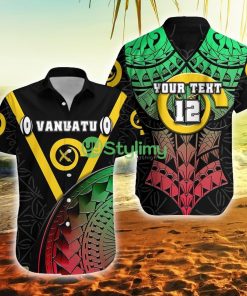 Custom Vanuatu Rugby T Shirt Armor Style Vanuatu Button Down Hawaiian Shirt Trending Summer Product Photo 1