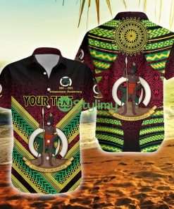 Custom Vanuatu Special Independence Anniversary Polo Shirt Creative Style Gradient Red, Custom Text And Number Vanuatu Button Down Hawaiian Shirt Trending Summer Product Photo 1