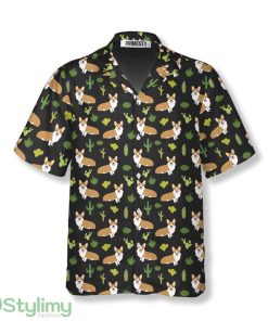 Cute Corgi with Cactus Pattern Corgi Hawaiian Shirt Product Photo 1
